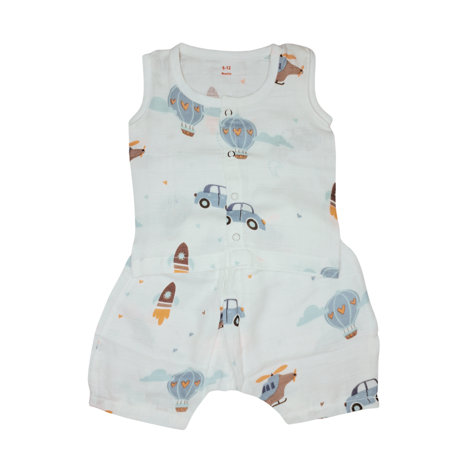 Jabla Co Ord Set - Jabla Shorts - 100% Organic Muslin Cotton - Balloon Parachute