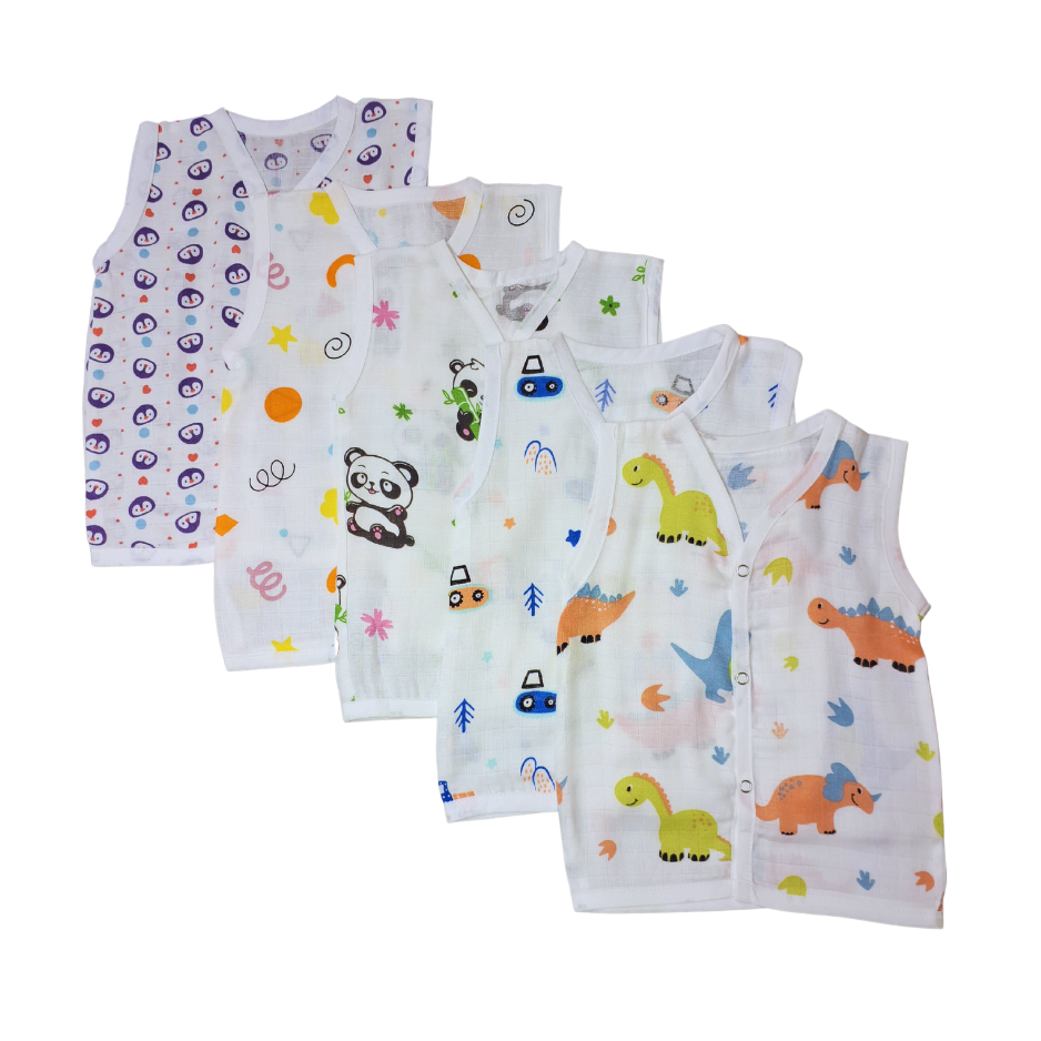 Organic Cotton Muslin Jabla Button | For Boys & Girls | Combo Pack of 5