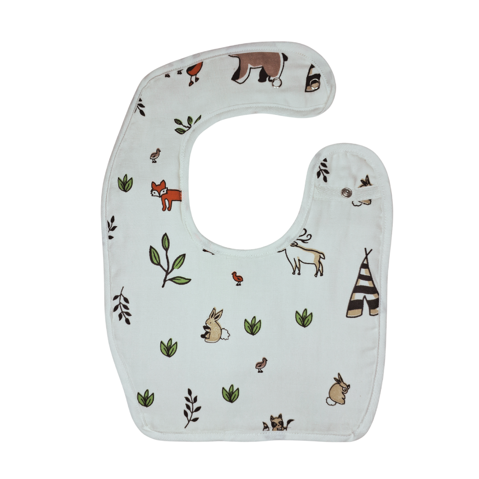 100% Organic Muslin Baby Bib - Rabbit
