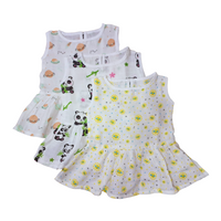100% Organic Muslin Cotton Frock For Baby Girl | 6-12 Months | Combo Pack of 3