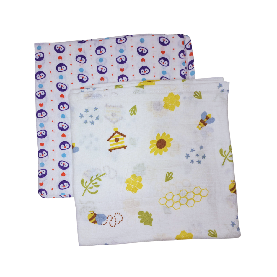 Organic Muslin Cotton Swaddles | Assorted | Pack of 2