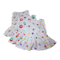 100% Organic Muslin Cotton Frock For Baby Girl | 3-6 Months | Combo Pack of 3
