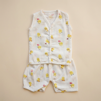 Jabla Co Ord Set - Jabla Shorts - 100% Organic Muslin Cotton - Little Chick