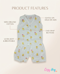 Jabla Co Ord Set - Jabla Shorts - 100% Organic Muslin Cotton - Little Chick