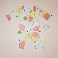 Baby Night Suit Jabla & Pants / Pyjama Set - 100% Organic Muslin Cotton - Circle Pattern