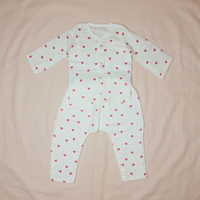 Baby Night Suit Jabla & Pants / Pyjama Set - 100% Organic Muslin Cotton - Hearts