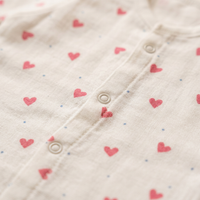 Baby Night Suit Jabla & Pants / Pyjama Set - 100% Organic Muslin Cotton - Hearts