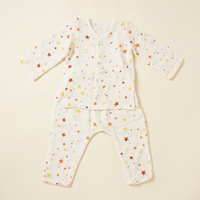 Baby Night Suit Jabla & Pants / Pyjama Set - 100% Organic Muslin Cotton - Stars