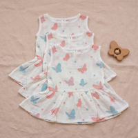 100% Organic Muslin Cotton Frock For Baby Girl | Butterfly | 6-12 months