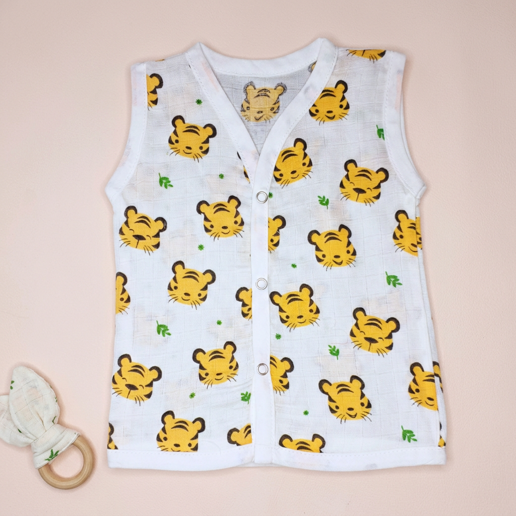 Jabla Sleeveless Button - Organic Cotton Muslin | For Boys & Girls