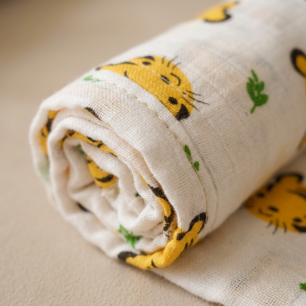 Organic Muslin Cotton Swaddle | Tiger