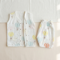 Jabla Co Ord Set - Jabla Shorts - 100% Organic Muslin Cotton - Hot Air Balloon