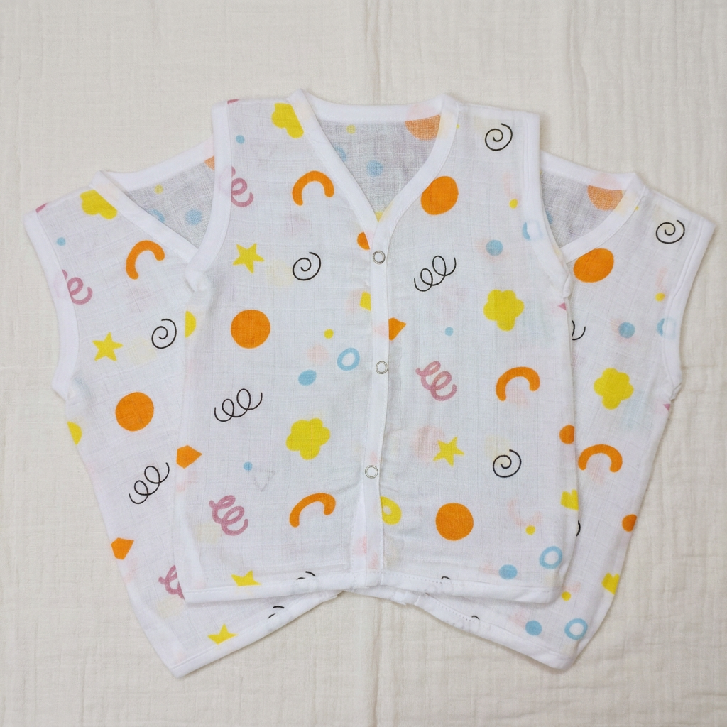 Jabla Sleeveless Button - Organic Cotton Muslin | For Boys & Girls