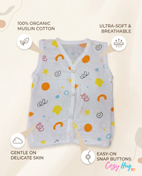 Jabla Sleeveless Button - Organic Cotton Muslin | For Boys & Girls