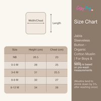 Jabla Sleeveless Button - Organic Cotton Muslin | For Boys & Girls