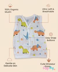 Jabla Sleeveless Button - Organic Cotton Muslin | For Boys & Girls