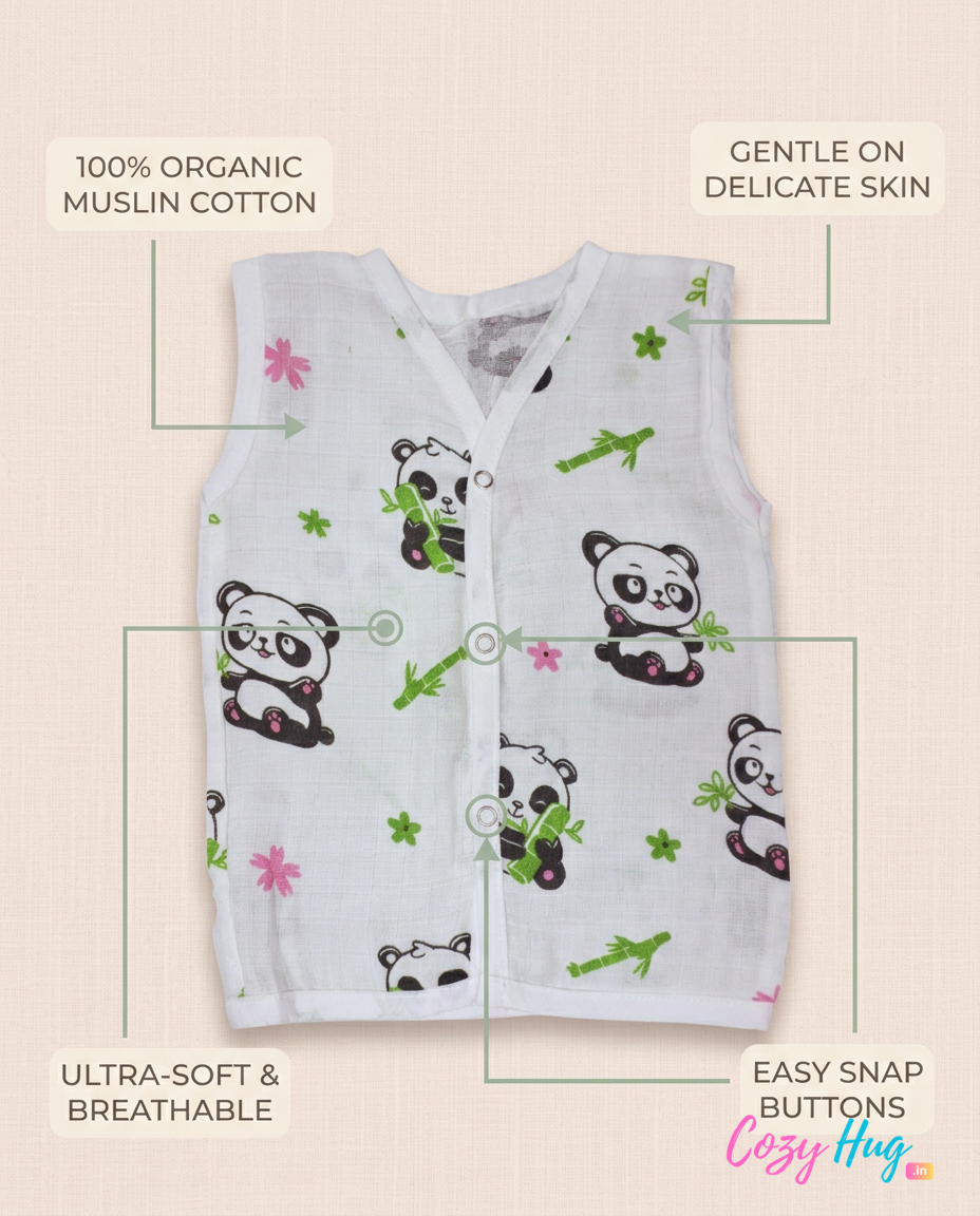 Jabla Sleeveless Button - Organic Cotton Muslin | For Boys & Girls