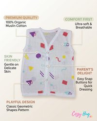 Jabla Sleeveless Button - Organic Cotton Muslin | For Boys & Girls