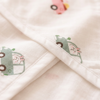 Muslin Hooded Towel - 100% Organic Cotton - Colorful Cars