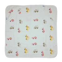 Muslin Hooded Towel - 100% Organic Cotton - Colorful Cars