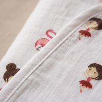 Muslin Hooded Towel - 100% Organic Cotton - Flamingo