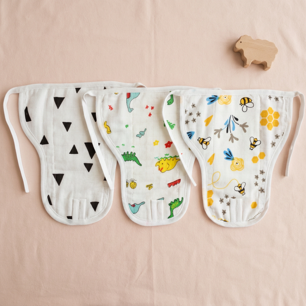 Muslin Nappy- 100% Organic Cotton - Assorted (Pack Of 3)