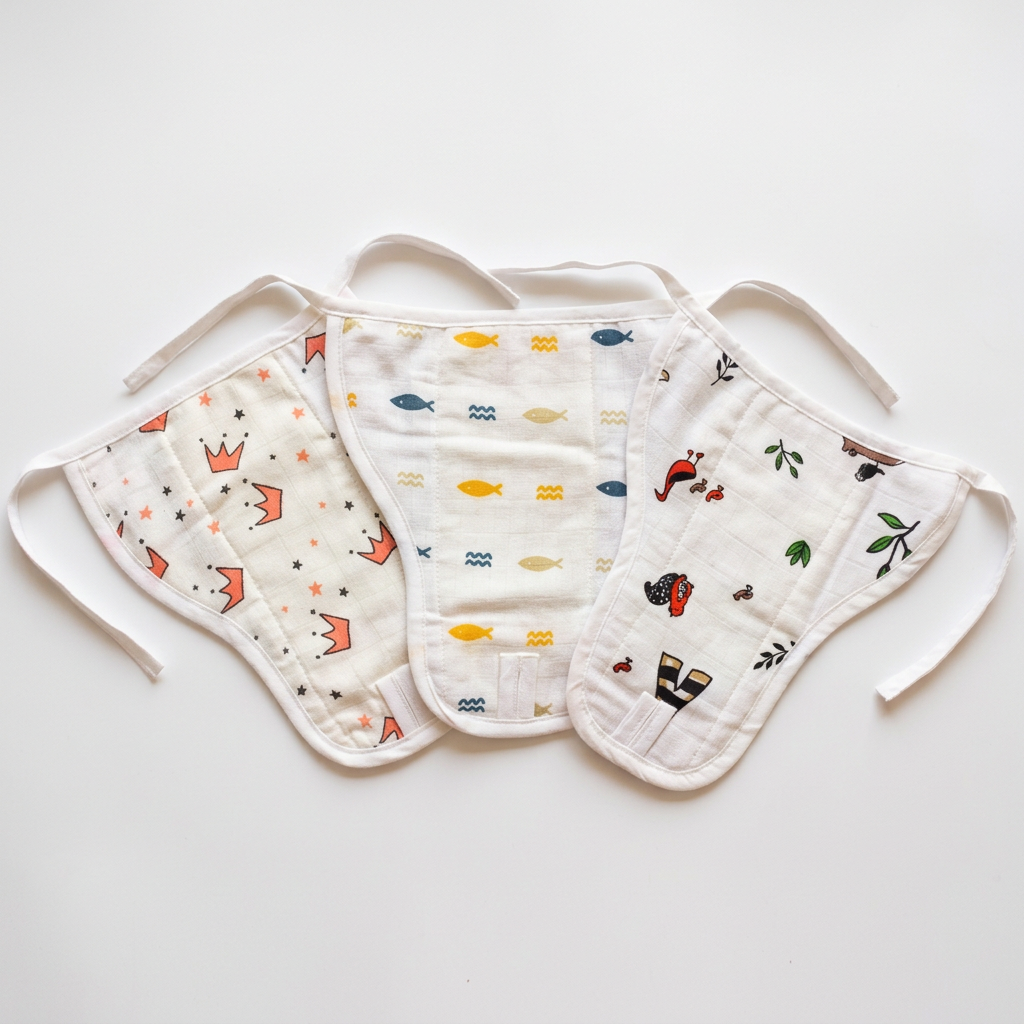 Muslin Nappy- 100% Organic Cotton - Assorted (Pack Of 3)