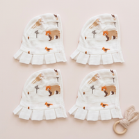 Muslin Newborn Bonnet Hats - 100% Organic Cotton - Bear and Bird