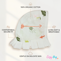 Muslin Newborn Bonnet Hats - 100% Organic Cotton - Bee and Arrow