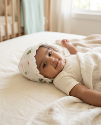 Muslin Newborn Bonnet Hats - 100% Organic Cotton - Bee and Arrow