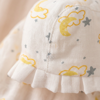 Muslin Newborn Bonnet Hats - 100% Organic Cotton - Cloud Moon