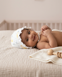 Muslin Newborn Bonnet Hats - 100% Organic Cotton - Cloud Moon