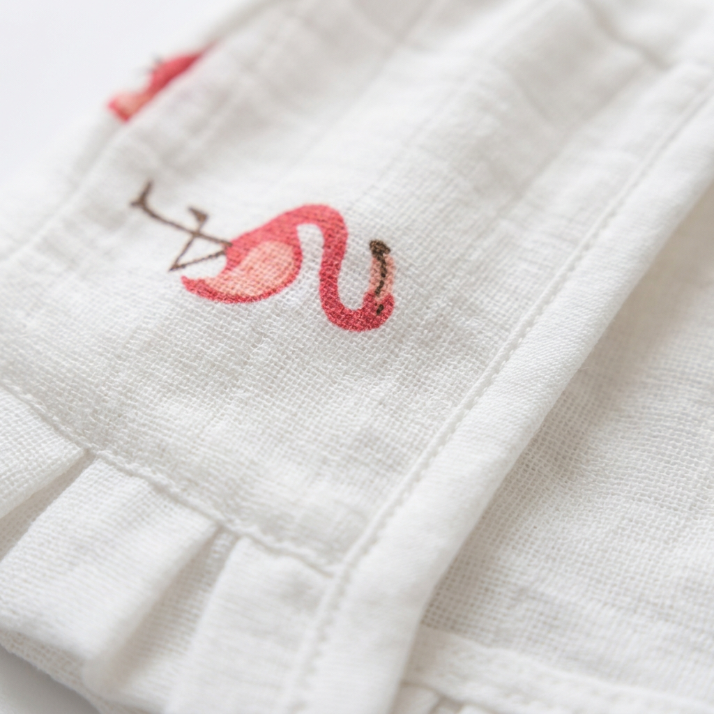 Muslin Newborn Bonnet Hats - 100% Organic Cotton - Flamingo