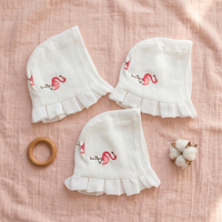 Muslin Newborn Bonnet Hats - 100% Organic Cotton - Flamingo
