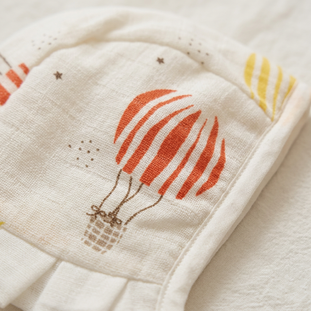 Muslin Newborn Bonnet Hats - 100% Organic Cotton - Hot Air Balloon