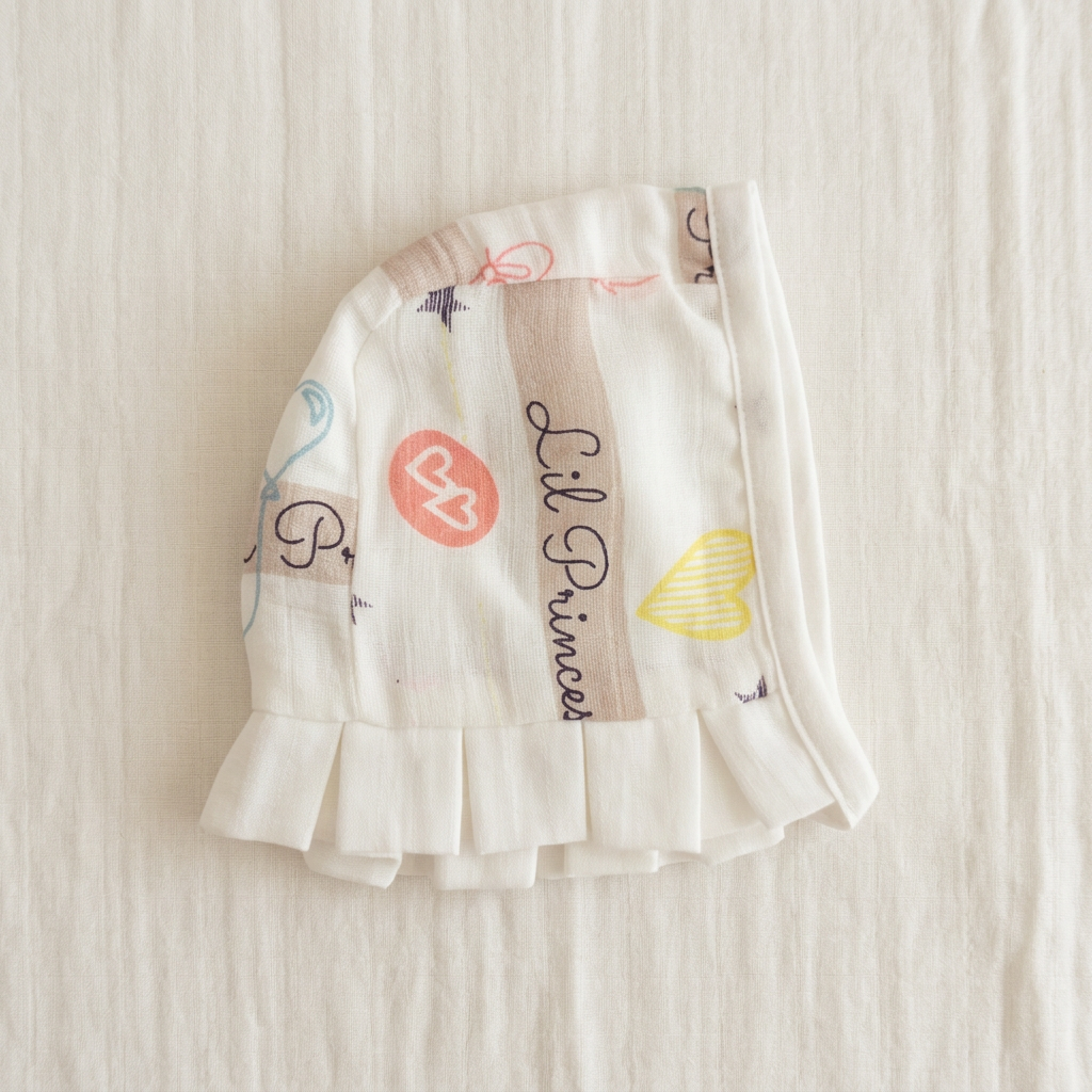 Muslin Newborn Bonnet Hats - 100% Organic Cotton - Lil Princess