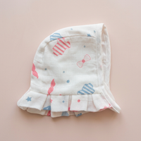 Muslin Newborn Bonnet Hats - 100% Organic Cotton - Newborn