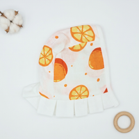 Muslin Newborn Bonnet Hats - 100% Organic Cotton - Orange