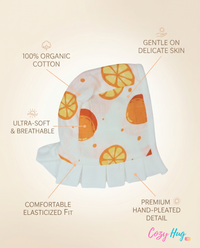 Muslin Newborn Bonnet Hats - 100% Organic Cotton - Orange