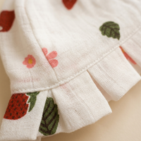 Muslin Newborn Bonnet Hats - 100% Organic Cotton - Strawberry