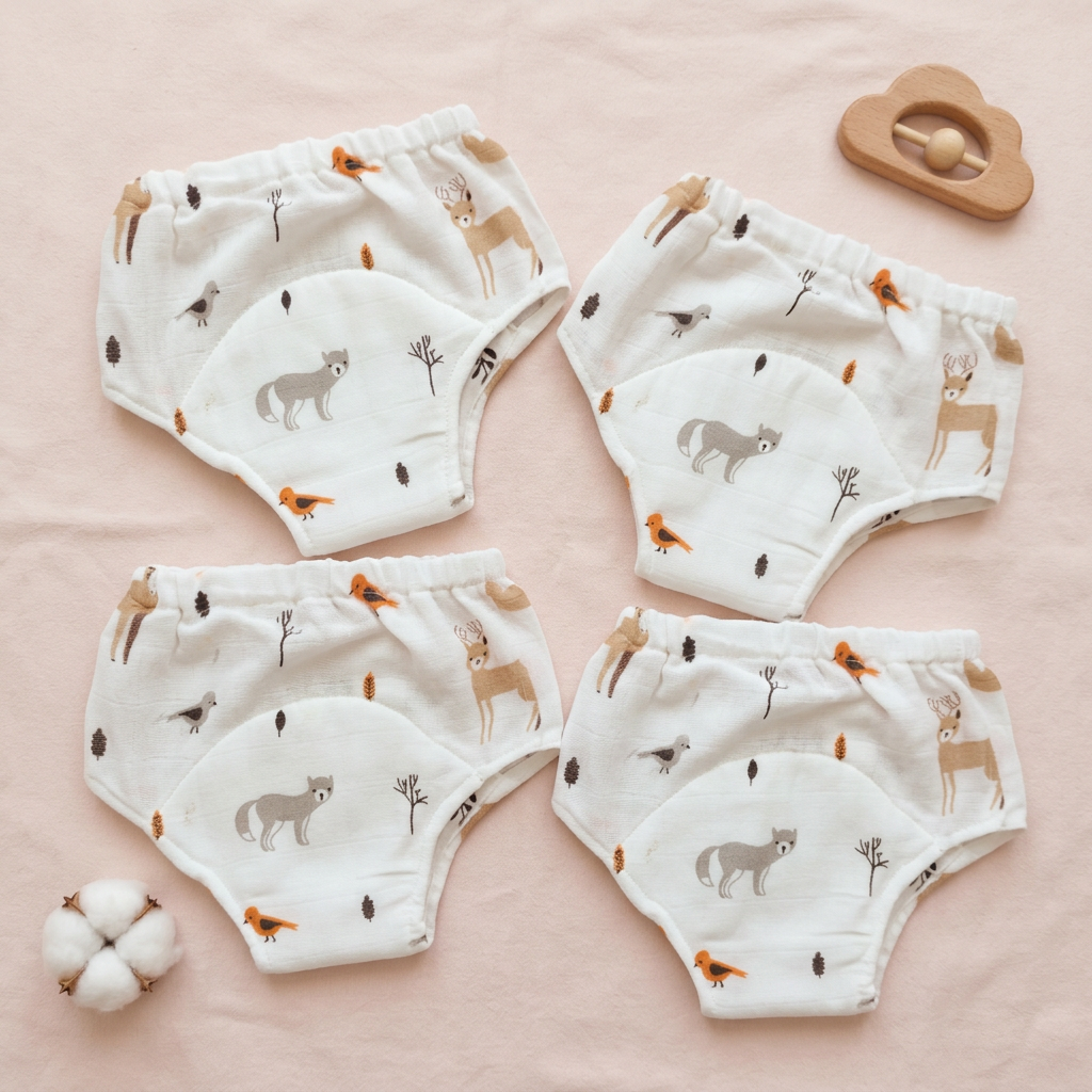 Organic Cotton Baby Padded Bottom Wear - Deer