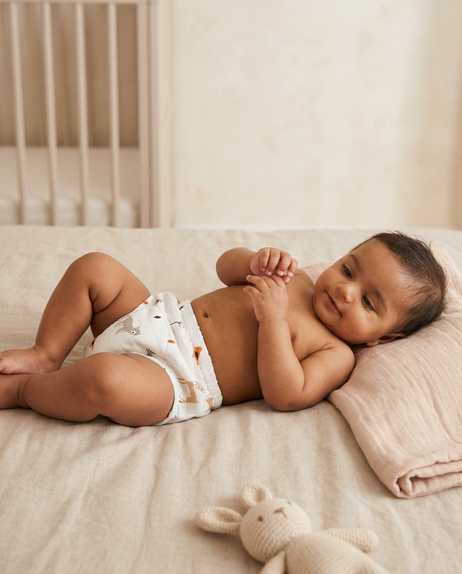 Organic Cotton Baby Padded Bottom Wear - Deer