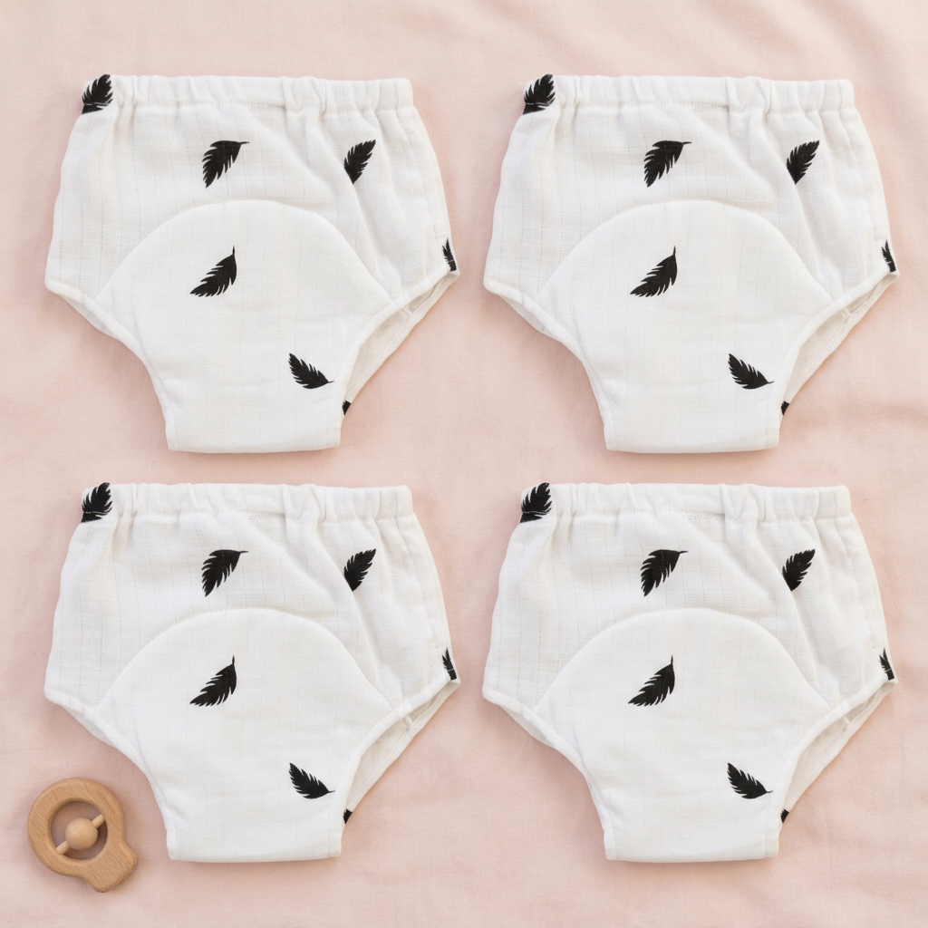 Organic Cotton Baby Padded Bottom Wear - Leaf
