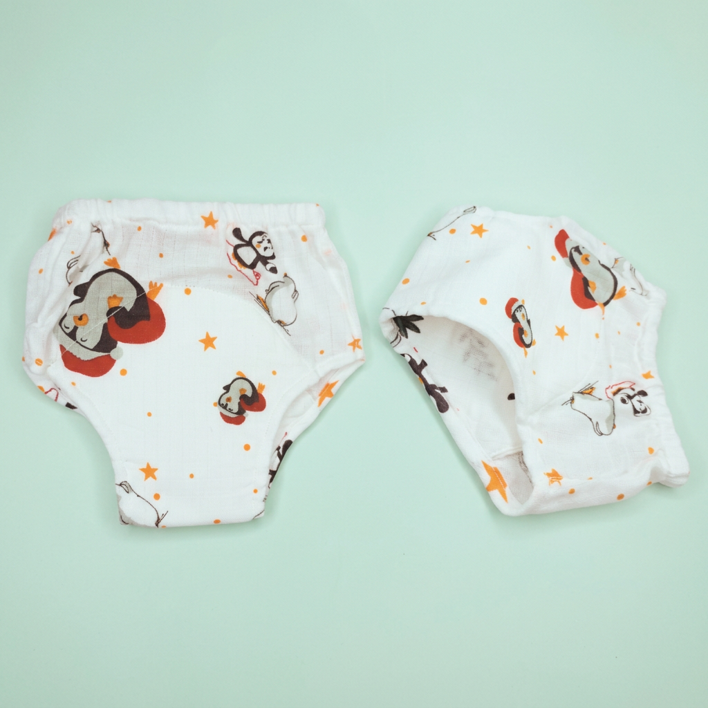 Organic Cotton Baby Padded Bottom Wear - Penguin