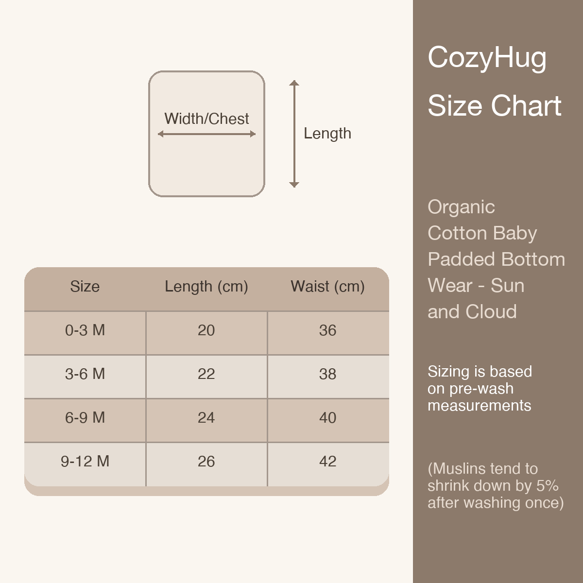 Organic Cotton Baby Padded Bottom Wear - Sun and Cloud