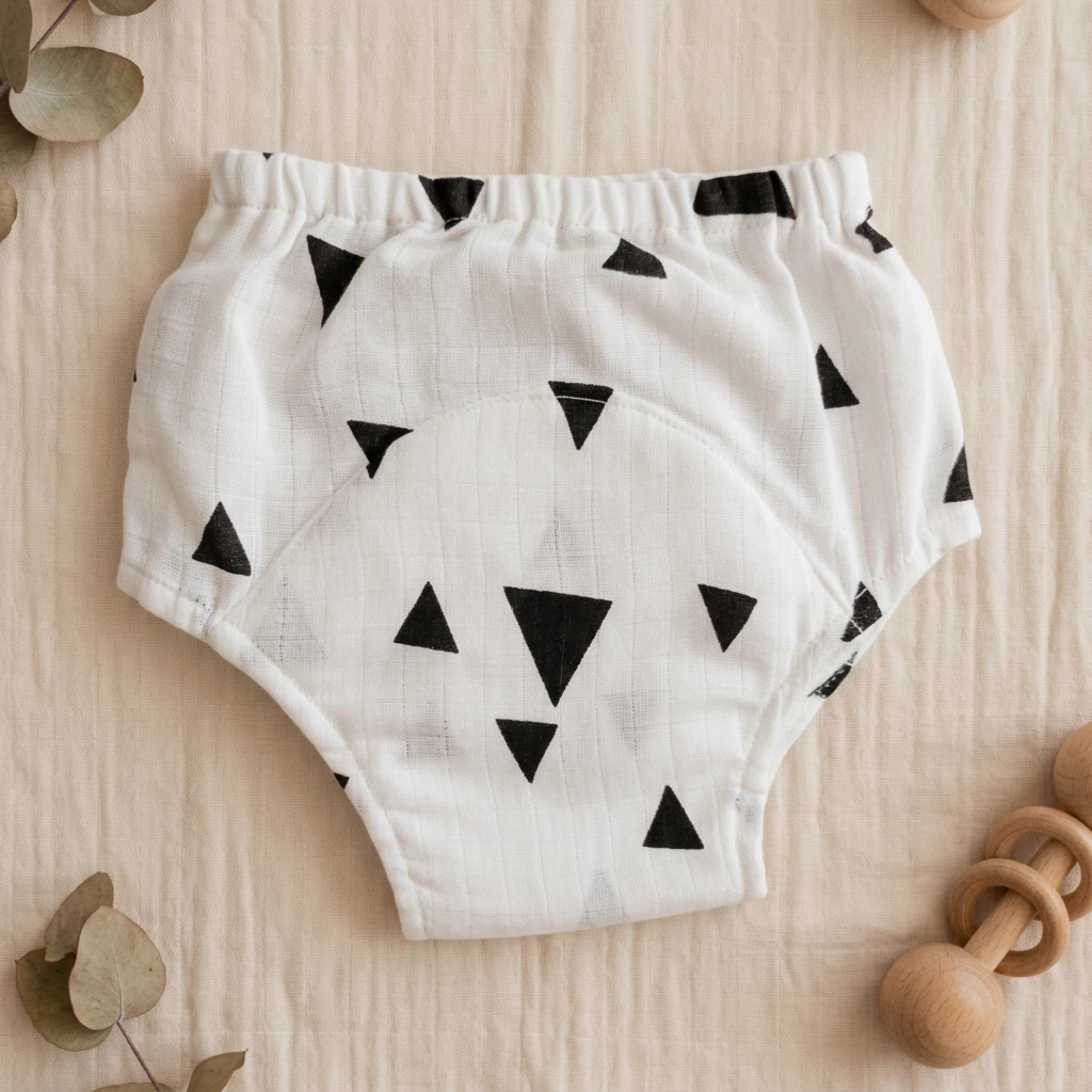 Organic Cotton Baby Padded Bottom Wear - Triangle