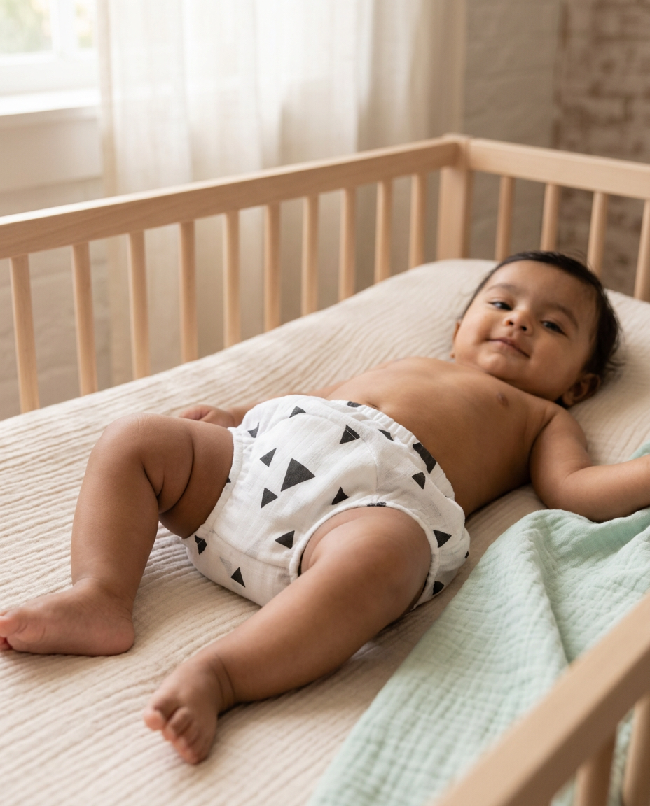 Organic Cotton Baby Padded Bottom Wear - Triangle
