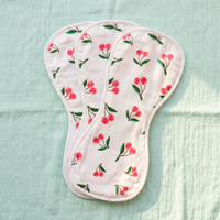 Organic Muslin Burp cloth - Cherry