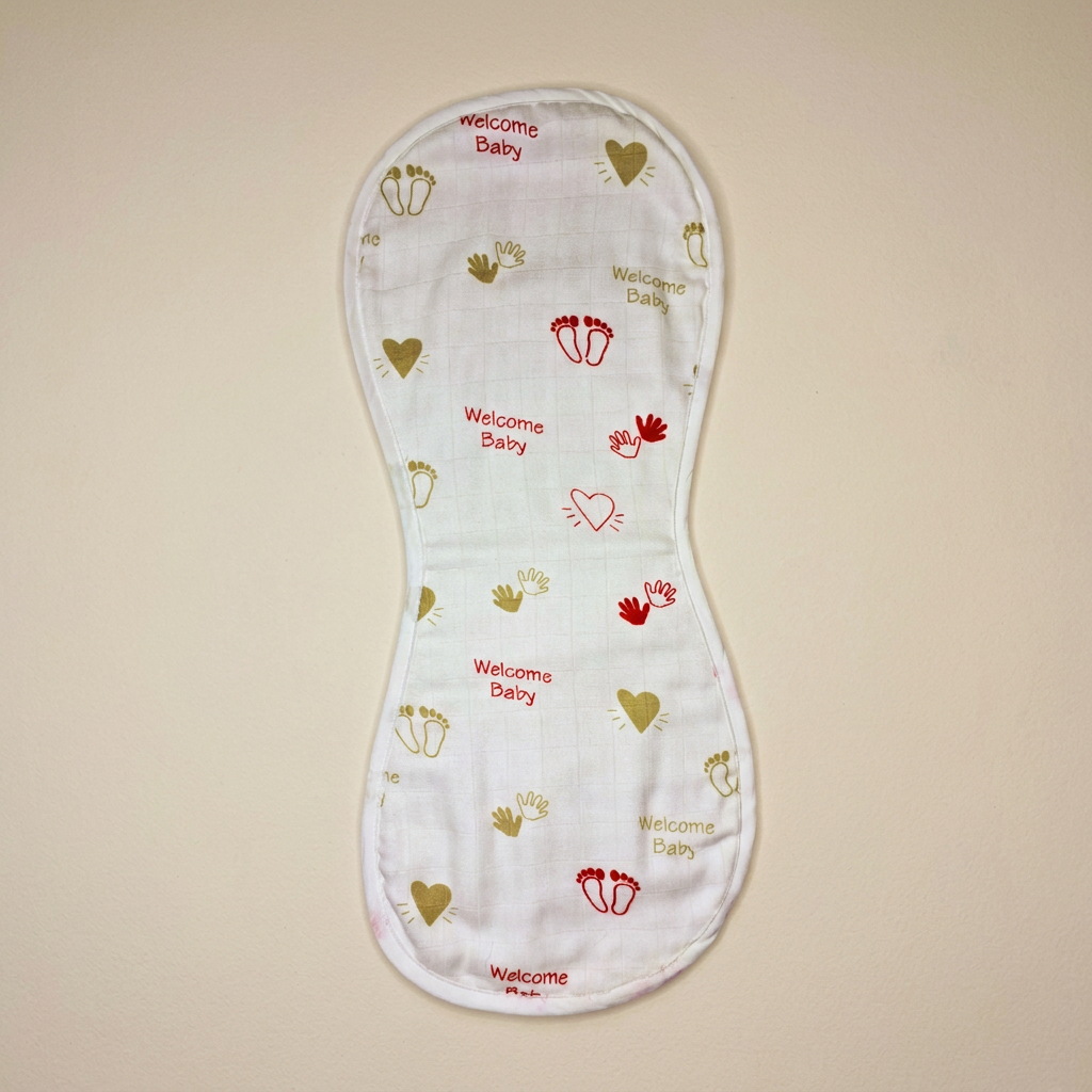 Organic Muslin Burp cloth - Welcome Baby