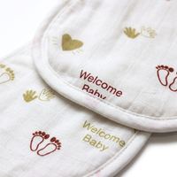 Organic Muslin Burp cloth - Welcome Baby